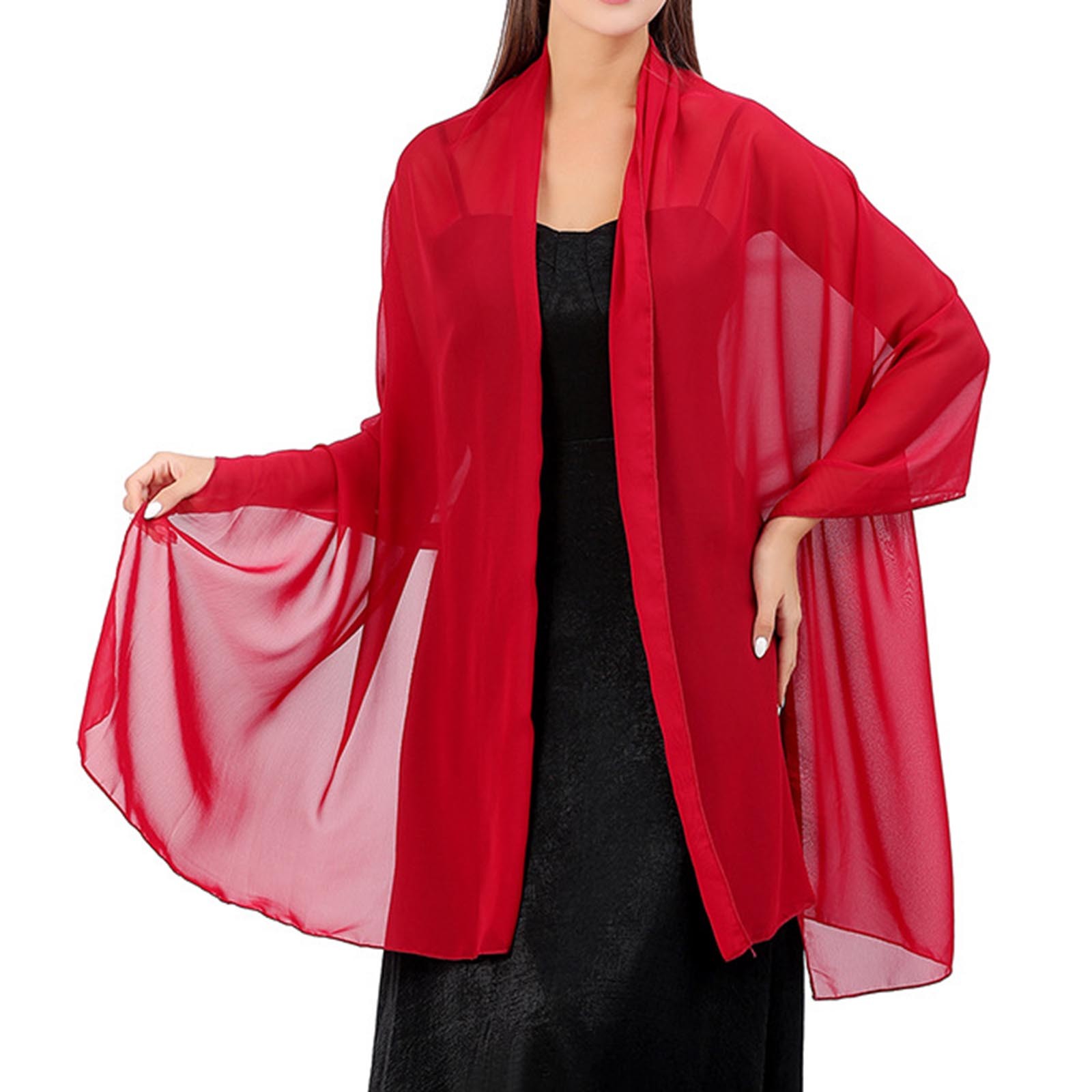 thumbnail image 4 of Chal de gasa para mujer - Talla grande, 30 colores - Perfecto para bodas, vestidos de noche, pareos de playa y viajes, 4 of 4